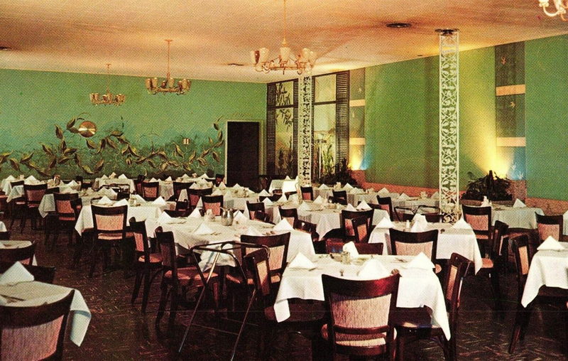 Perinis Dining Room - Old Postcard (newer photo)